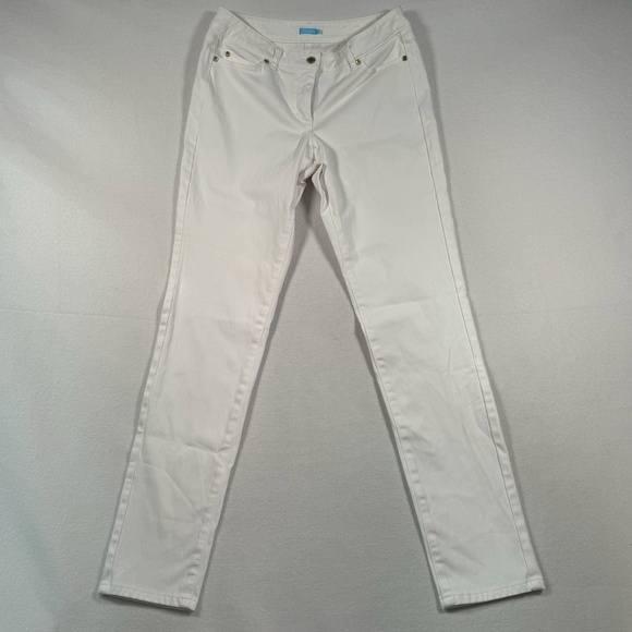 J Mclaughlin Skinny Denim Pants Womens Size 6 White Mid Rise - Picture 2 of 14